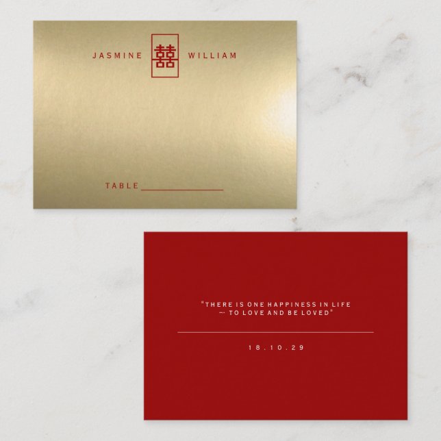 Einfache Hochzeit mit Rectangle für chinesisches G Platzkarte (Vorne/Hinten)