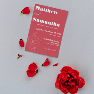 Einfache Hochzeit mit Terracota Einladung