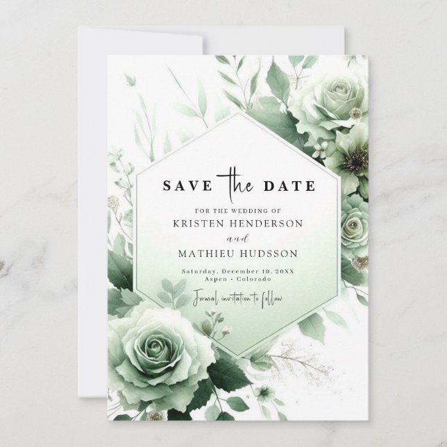Einfache Hochzeit mit weißer Wasserfarbe Save The Date (Vorderseite)