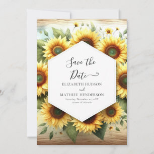 Einfache Hochzeit moderner Sonnenblumen Save The Date