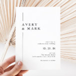 Einfache Hochzeit moderner Typografie Einladung<br><div class="desc">Moderne,  einfache Minimalistische Schwarz-Weiß-Einladungen für Hochzeiten</div>