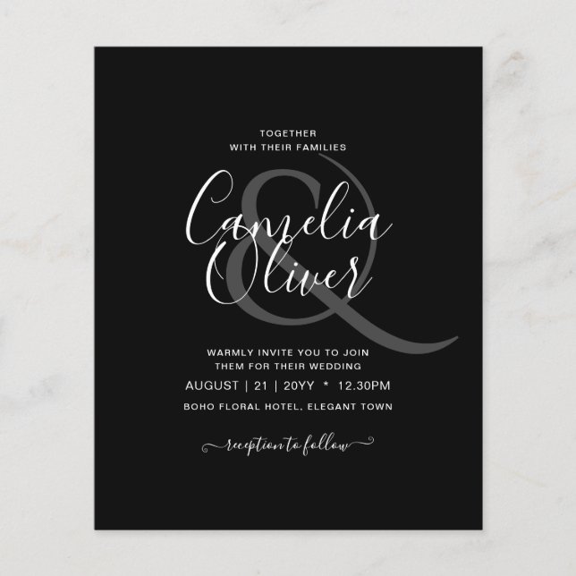 Einfache Hochzeit moderner Typografie Flyer (Vorne)