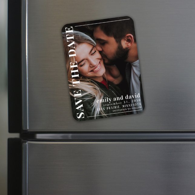 Einfache Hochzeit Modernes Foto Save the Date Magnet (Von Creator hochgeladen)