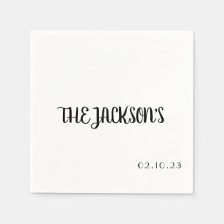 Einfache Hochzeit Napkin mit Nachname von Paaren Serviette
