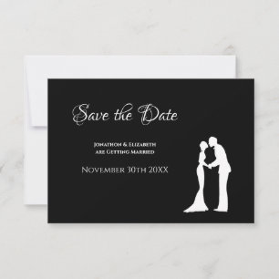 Einfache Hochzeit Rett Datum Schwarz-weiße Brautst