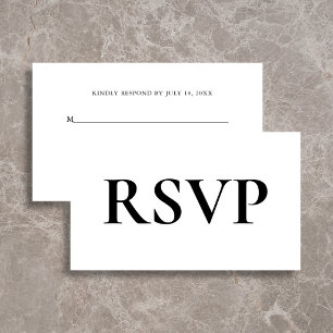 Einfache Hochzeit RSVP Begleitkarte