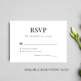 Einfache Hochzeit rsvp elegante Hochzeit Begleitkarte