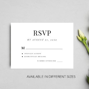 Einfache Hochzeit rsvp elegante Hochzeit Begleitkarte