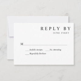 Einfache Hochzeit RSVP Karte