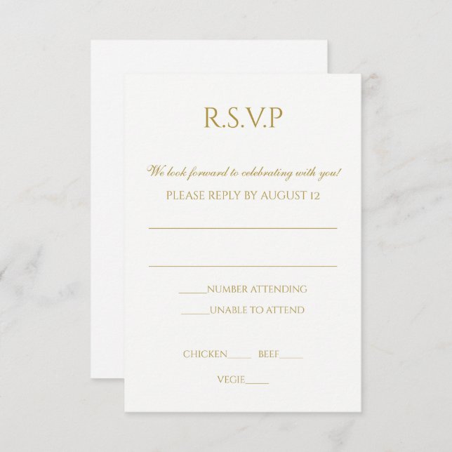 Einfache Hochzeit RSVP PostCard Einladung (Vorne/Hinten)