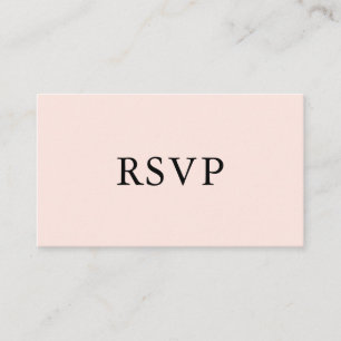 Einfache Hochzeit RSVP Rosa Begleitkarte