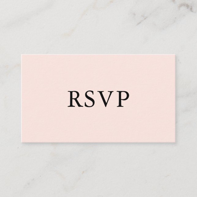 Einfache Hochzeit RSVP | Rosa Begleitkarte (Vorderseite)