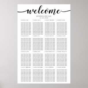 Einfache Hochzeit Sechzehn-Tisch-Willkommenssitzor Poster