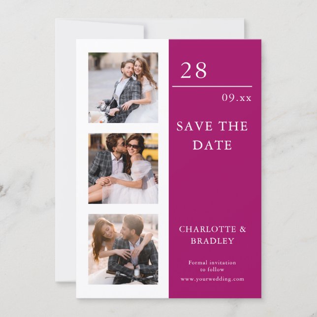 Einfache Hochzeit Speichern Sie das Foto Datum Save The Date (Vorderseite)