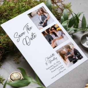 Einfache Hochzeit Speichern Sie das Foto Datum Save The Date