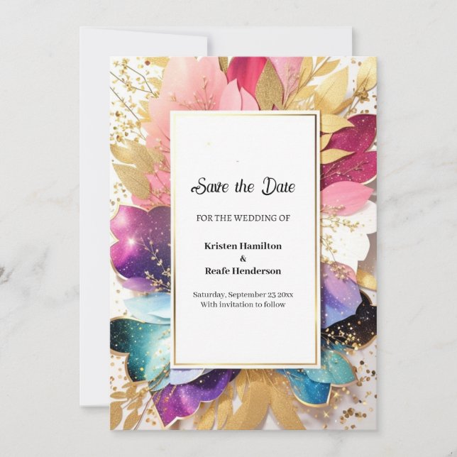 Einfache Hochzeit Speichern Sie die Datumskarte Save The Date (Vorderseite)
