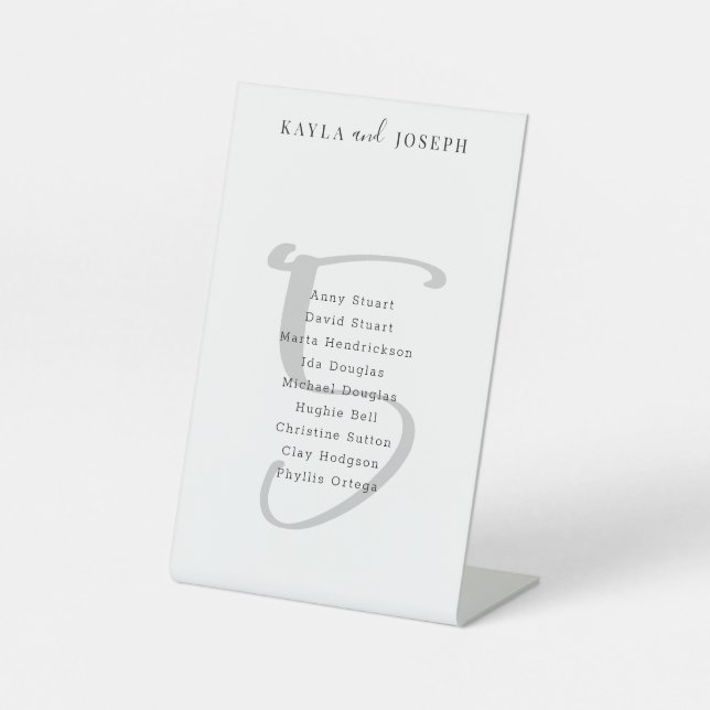 Einfache Hochzeit Tischnummer 5 Pedestal Zeichen Sockelschild (Vorderseite)