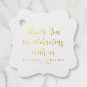 Einfache Hochzeit Vielen Dank Gold Foil Geschenkanhänger