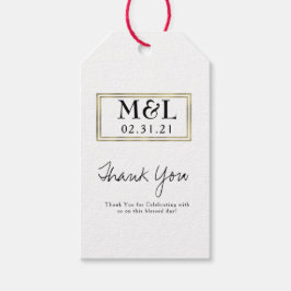 Einfache Hochzeit Vielen Dank Imitate Gold Square Geschenkanhänger