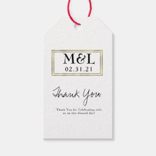 Einfache Hochzeit Vielen Dank Imitate Gold Square  Geschenkanhänger