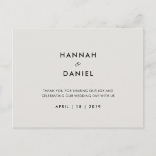 Einfache Hochzeit Vielen Dank Postkarte