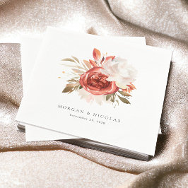 Einfache Hochzeit von Bouquet in Rot und Weiß Serviette