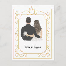Einfache Hochzeit von Braut und Bräutigam