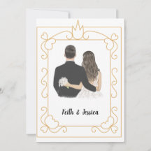Einfache Hochzeit von Braut und Bräutigam