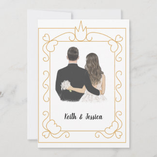 Einfache Hochzeit von Braut und Bräutigam Save The Date