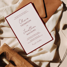 Einfache Hochzeit von Burgund Red Border