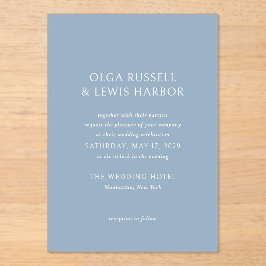 Einfache Hochzeit von Dusty Blue Acryleinladungen