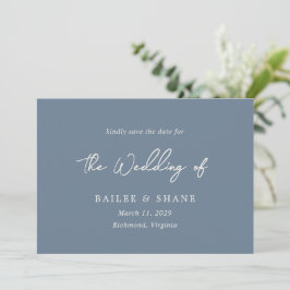 Einfache Hochzeit von Dusty Blue Save The Date