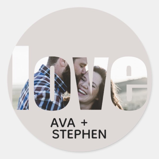 Einfache Hochzeit von Dusty Pink Foto Runder Aufkleber (Vorderseite)