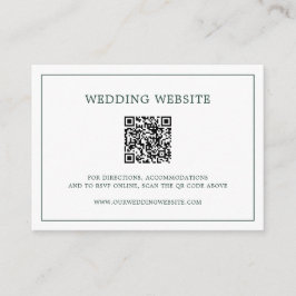 Einfache Hochzeit von Forest Green Monogram QR Cod Begleitkarte