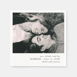 Einfache Hochzeit von Fotos Serviette