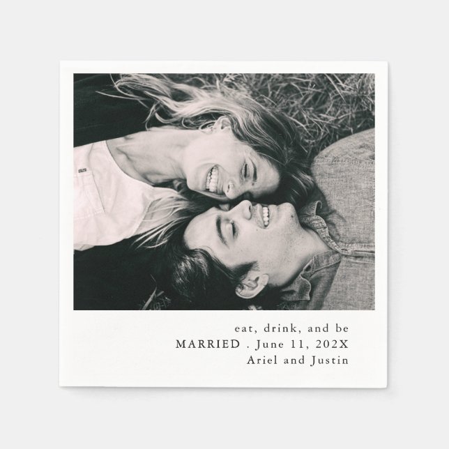 Einfache Hochzeit von Fotos Serviette (Vorderseite)