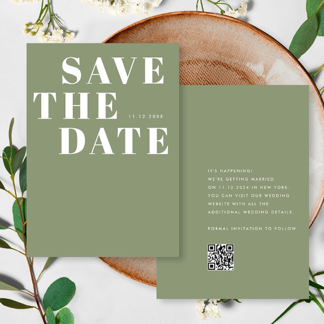 Einfache Hochzeit von Minimalistischem QR-Code für Save The Date (Von Creator hochgeladen)