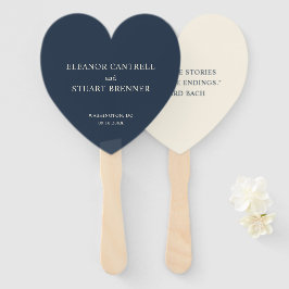 Einfache Hochzeit von Navy Blue und Elfenbein Fächer