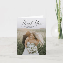 Einfache Hochzeit von Skript-Fotos Dankeskarte