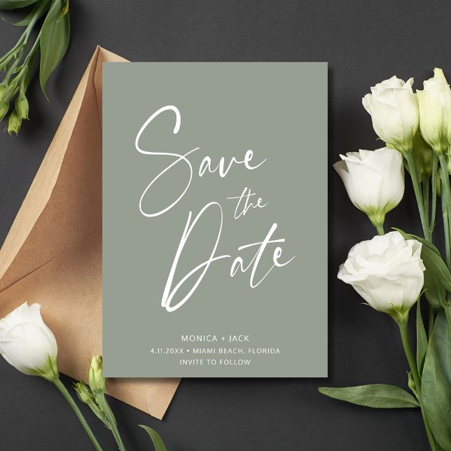 Einfache Hochzeit von Skript-Fotos Save The Date (Simple Script Photo Wedding Save The Date)