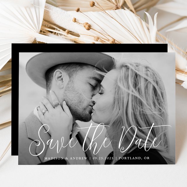 Einfache Hochzeit von Skript-Fotos Save The Date (Von Creator hochgeladen)