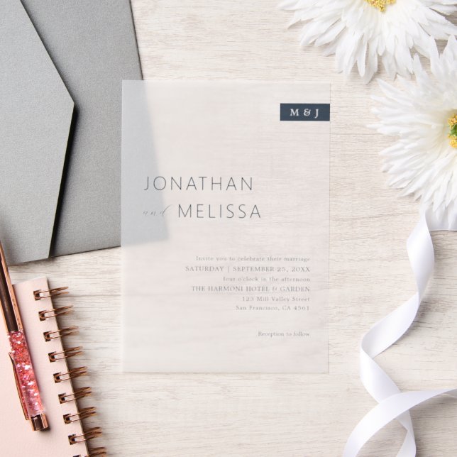 Einfache Hochzeit von Thin Navy Blue Typografy (Hochzeit)
