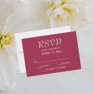 Einfache Hochzeit von Wein RSVP Karte