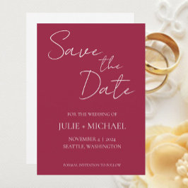 Einfache Hochzeit von Wein Save The Date
