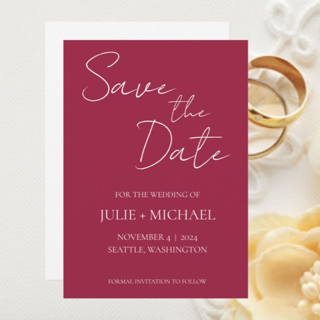 Einfache Hochzeit von Wein Save The Date (In Situ Wedding)