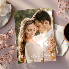 Einfache Hochzeit Wir werden heiraten Foto Einladung