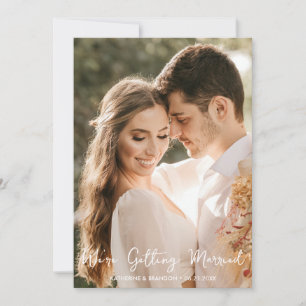 Einfache Hochzeit Wir werden heiraten Foto Einladung