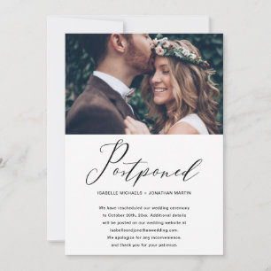 Einfache Hochzeitaufschiebung Neues Foto Ankündigung