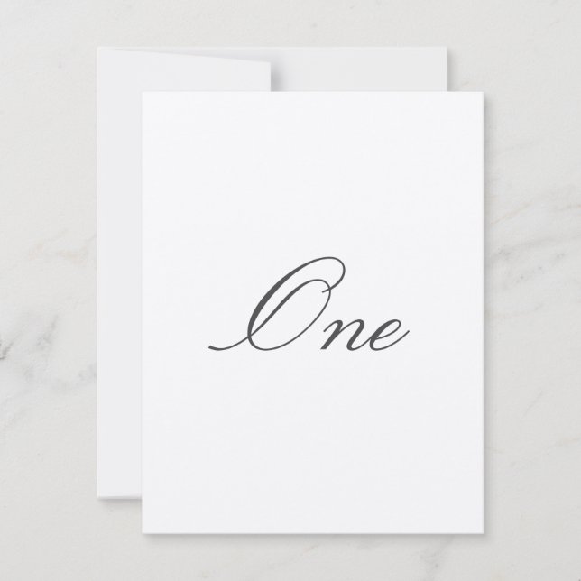 Einfache Hochzeiten-Tischnummern Einladung (Vorderseite)