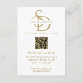 Einfache Hochzeitmonogramm Hochladen Foto QR Code Begleitkarte